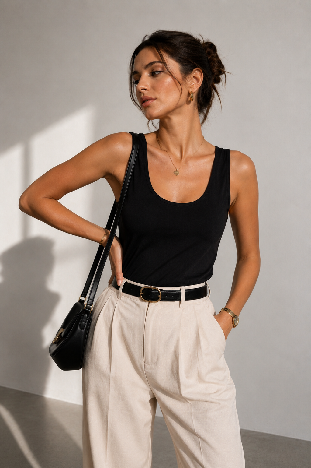 Kadın Basıc Atlet Likralı Bisiklet Yaka Slim Fit