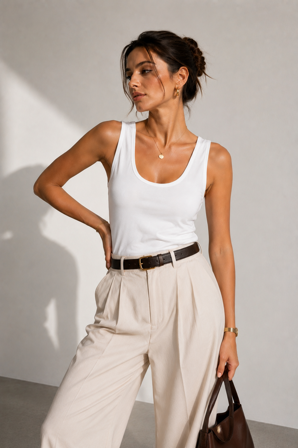 Kadın Basıc Atlet Likralı Bisiklet Yaka Slim Fit