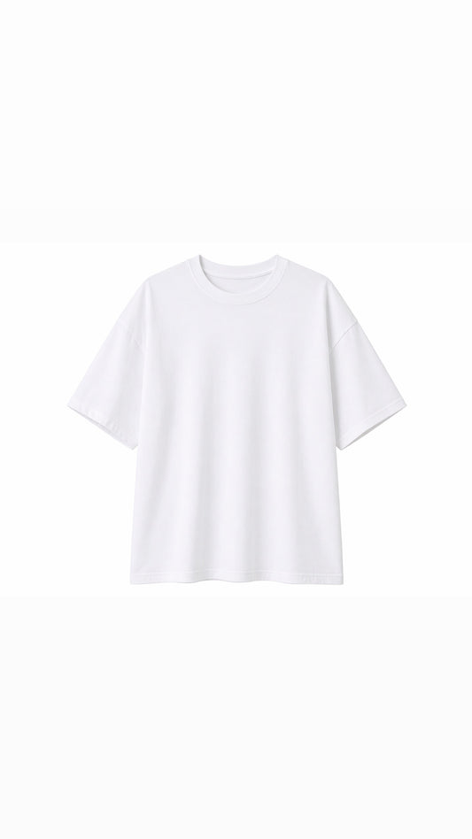 Oversize Bisiklet Yaka Basic Kadın Tişört