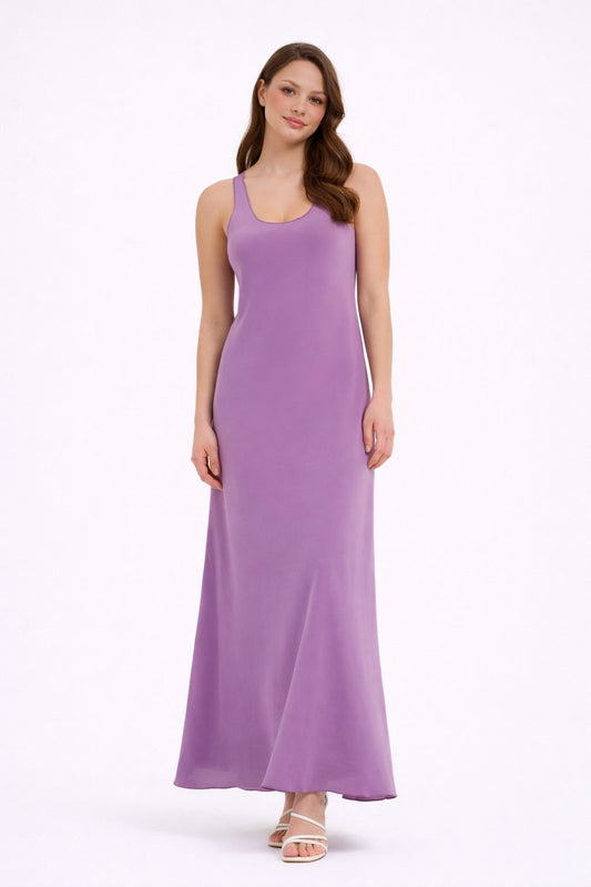 Kadın Askılı Uzun Elbise Maxi Boy Basic Düz - Rahat & Günlük Elbise