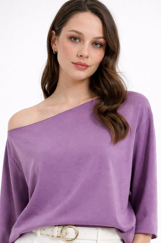 Kadın Kayık Yaka Basic Salaş Bluz
